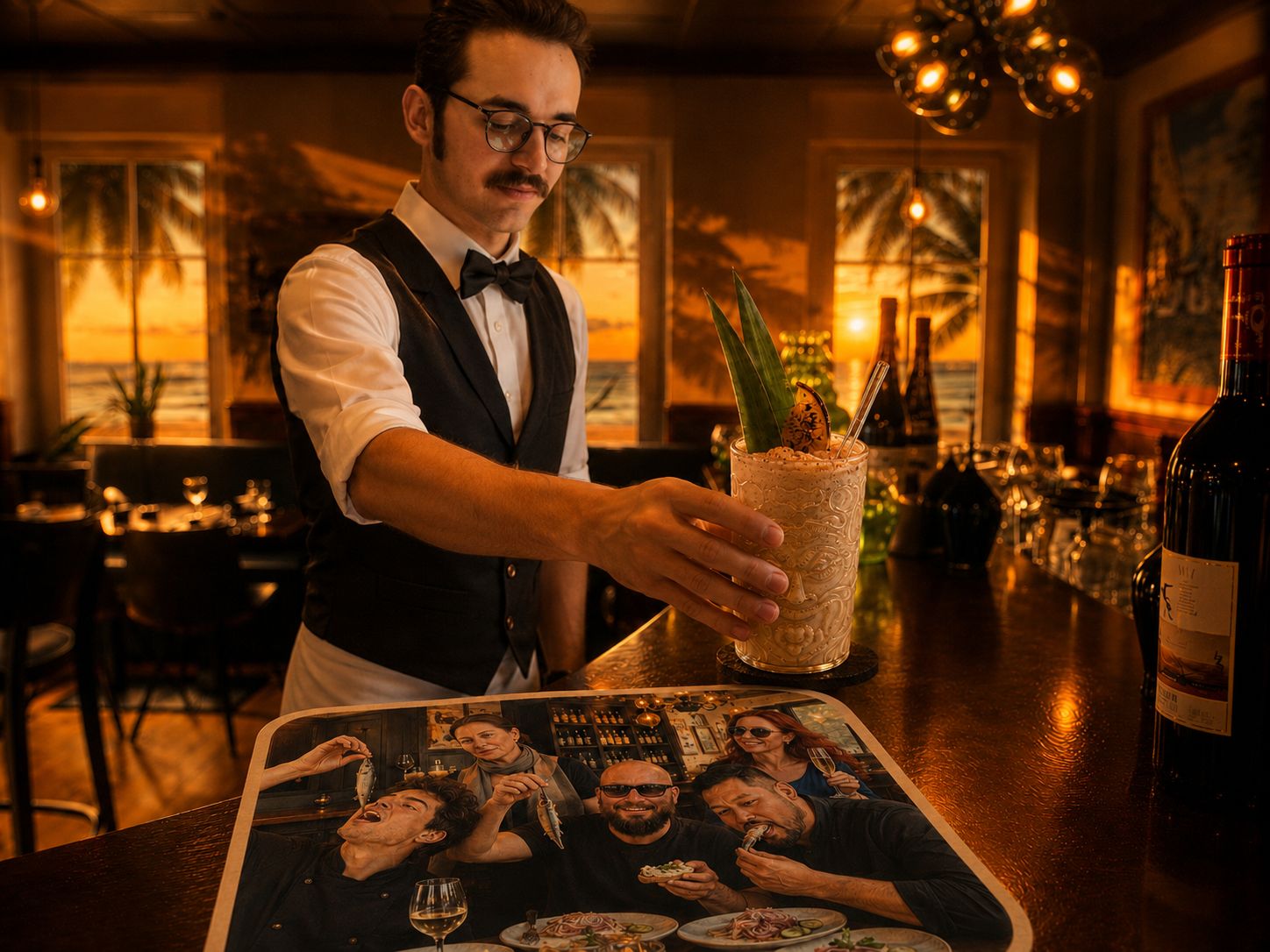 Till Eickmann an der Bar mit einem Zitronen-Cocktail